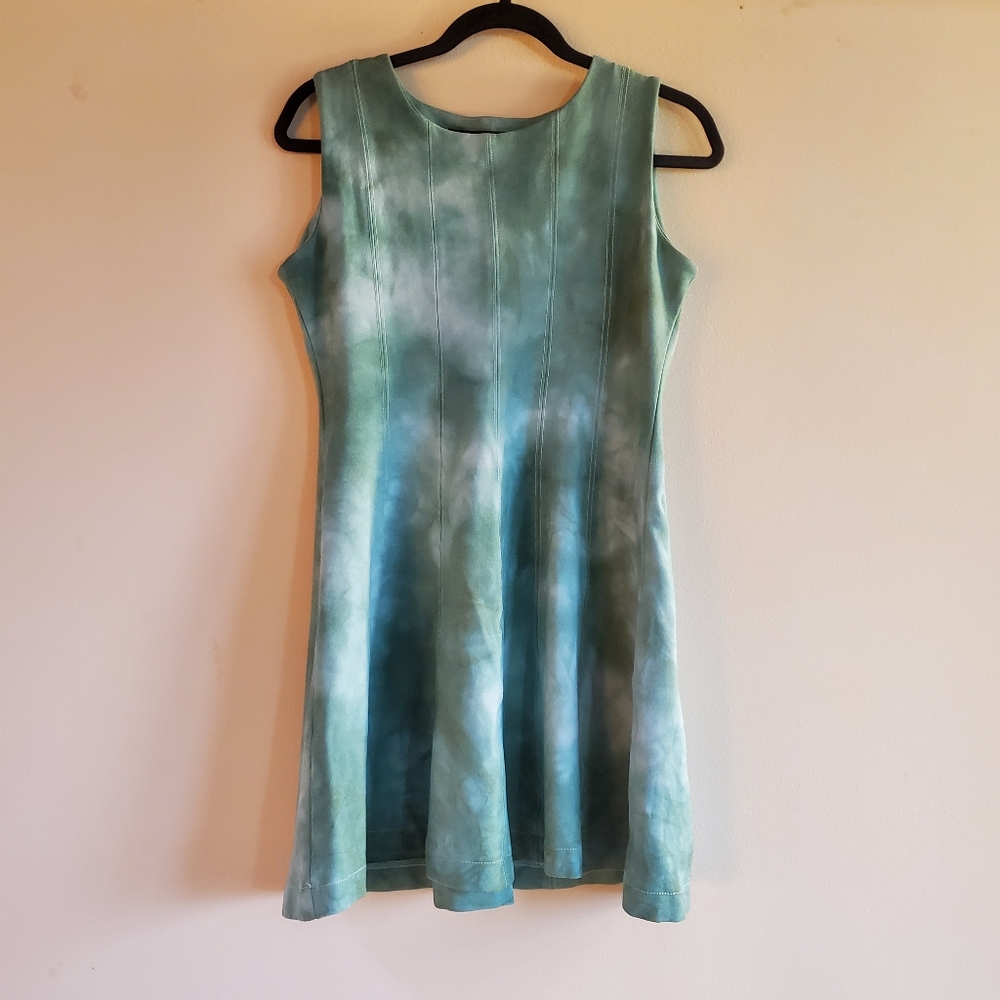 Zara Teal Tie-Dye Skater Dress - Size XL